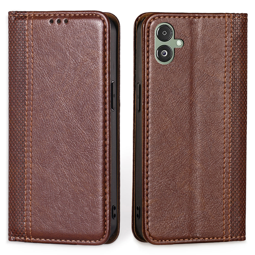 Pro Samsung Galaxy F14 5G Pouzdro na telefon proti poškrábání kostkovaný vzor PU kožený magnetický stojánek Kryt slotu na kartu Pro Samsung Galaxy F14 5G Pouzdro na telefon proti poškrábání kostkovaný vzor PU kožený magnetický stojánek Kryt slotu na kartu